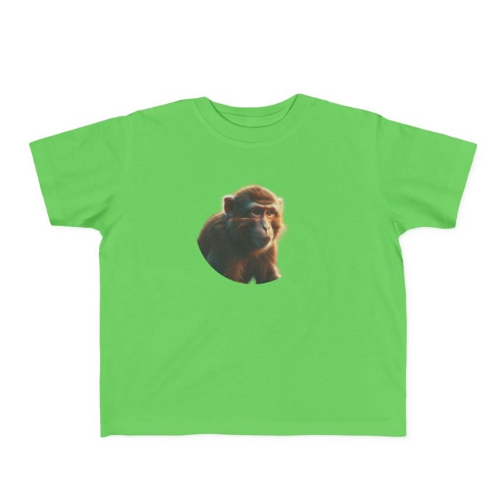 Green Kids T-Shirt with Monkey Print